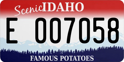 ID license plate E007058