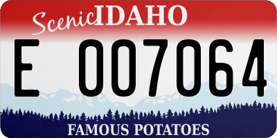 ID license plate E007064