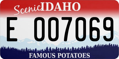 ID license plate E007069