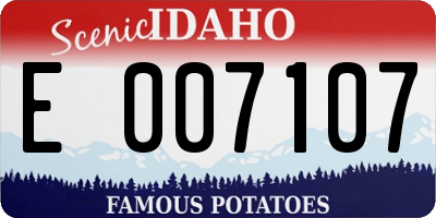 ID license plate E007107