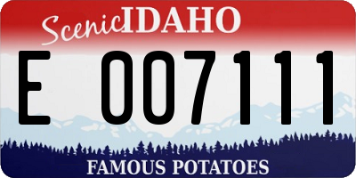 ID license plate E007111