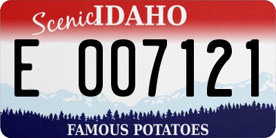 ID license plate E007121