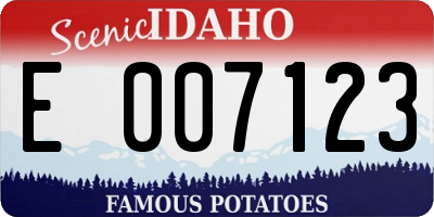ID license plate E007123