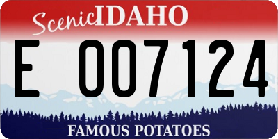 ID license plate E007124