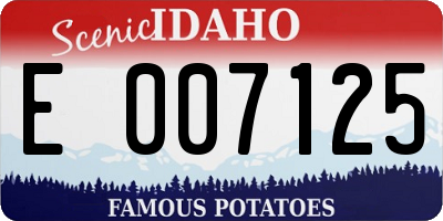 ID license plate E007125