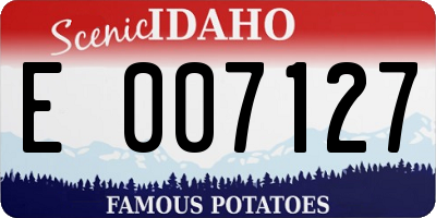 ID license plate E007127