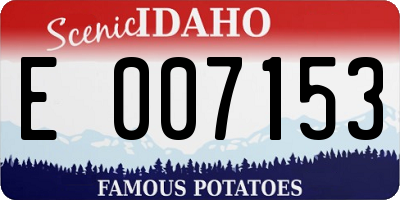 ID license plate E007153