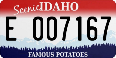 ID license plate E007167