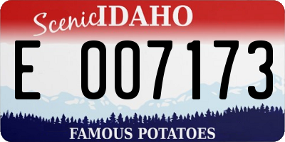 ID license plate E007173