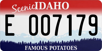 ID license plate E007179