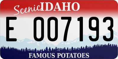 ID license plate E007193