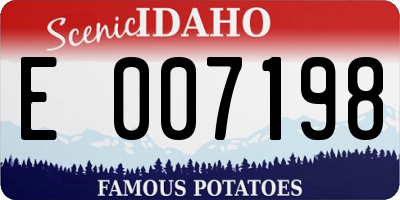 ID license plate E007198