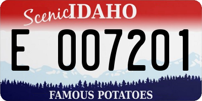 ID license plate E007201