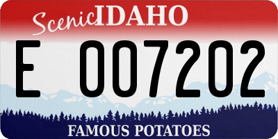 ID license plate E007202