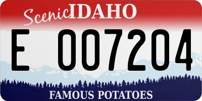 ID license plate E007204