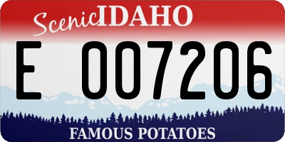 ID license plate E007206