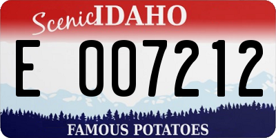 ID license plate E007212