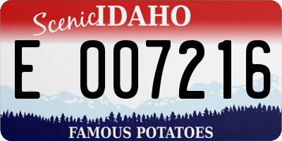 ID license plate E007216