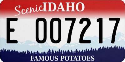 ID license plate E007217
