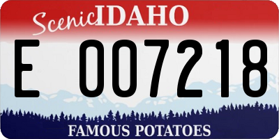 ID license plate E007218