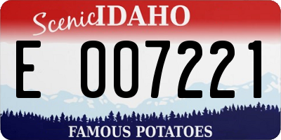 ID license plate E007221