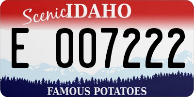 ID license plate E007222