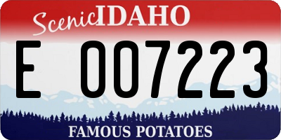 ID license plate E007223