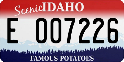 ID license plate E007226