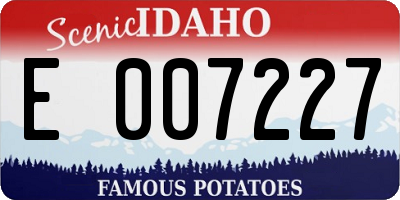 ID license plate E007227