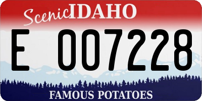 ID license plate E007228