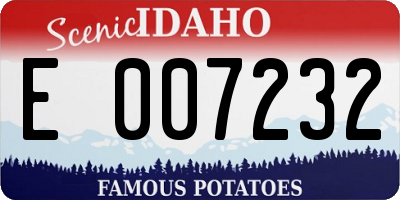 ID license plate E007232