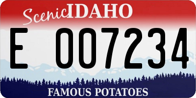 ID license plate E007234