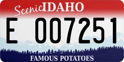 ID license plate E007251