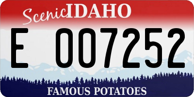 ID license plate E007252