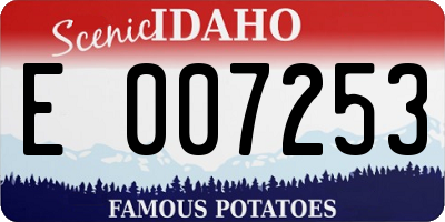 ID license plate E007253