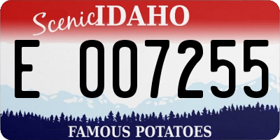 ID license plate E007255