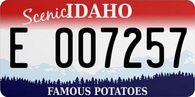 ID license plate E007257