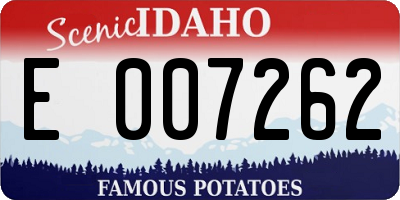 ID license plate E007262