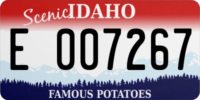 ID license plate E007267