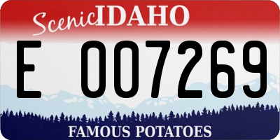 ID license plate E007269