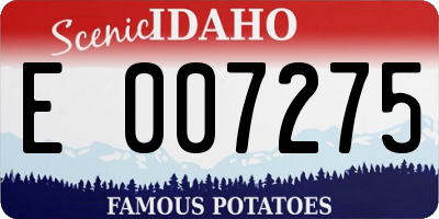 ID license plate E007275