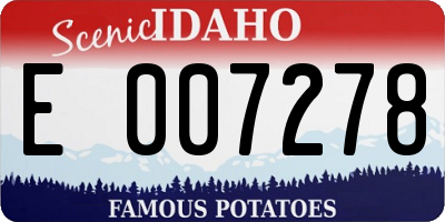 ID license plate E007278