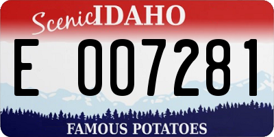 ID license plate E007281