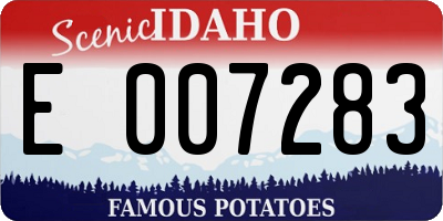 ID license plate E007283