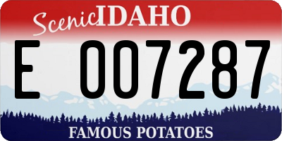 ID license plate E007287