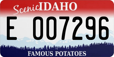 ID license plate E007296