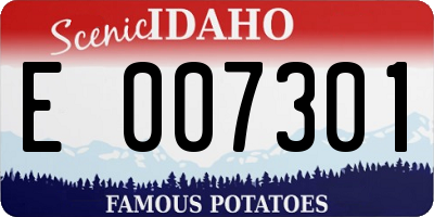 ID license plate E007301