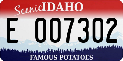 ID license plate E007302