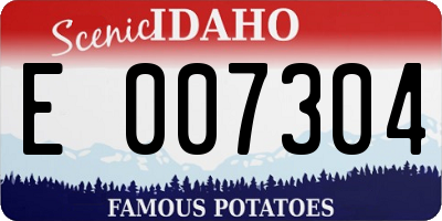 ID license plate E007304