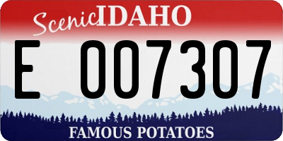 ID license plate E007307